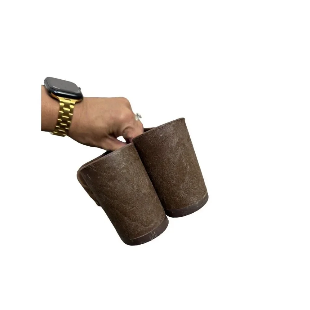 Vintage 1980's Candies Original Sandals High Heels Slides Brown Womens Size 6.5 - Picture 6 of 8